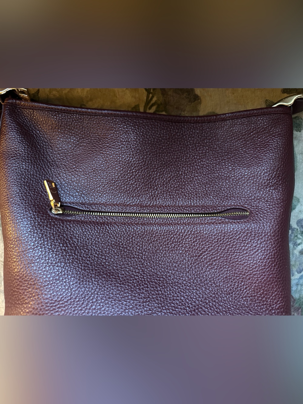 Coach, “JUDE” duffle bag gold hardware/dark wine color - Picture 6 of 8
